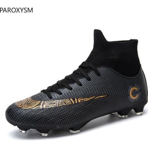 PAROXYSM2019 new outdoor mens boys soccer shoes football shoes high ankle childrens splint training sports sneakers