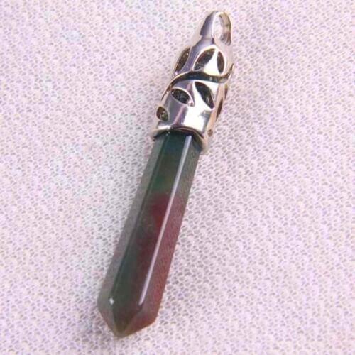 Natural 9x60MM Indian Carnelian Bead GEM Pendant Jewelry Pendulum S195