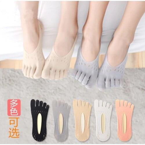Boat Socks Womens Summer Thin Invisible Shallow Mouth Boat Socks Velvet Ice Sweat Wicking Split Toe Socks Woman Cute Socks