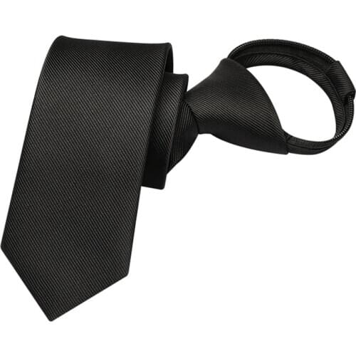 2021 New Fashion Casual Korean Style Skinny Zipper Tie For Men High Quality 5.5 CM Slim Children Student Necktie Black Gift Box