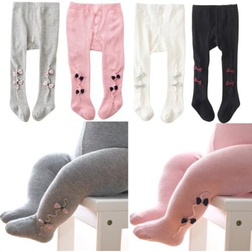 Autumn winter new arrival kids baby girls pantyhose soft cotton cute fashion princess bow tights for newborn toddler baby girl