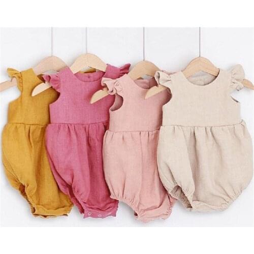 Baby Clothes Summer Cotton Sleeveless Girls Rompers For 0-2 Years Old Infant Girls Clothes Baby Costume Newborn Baby Jumpsuit