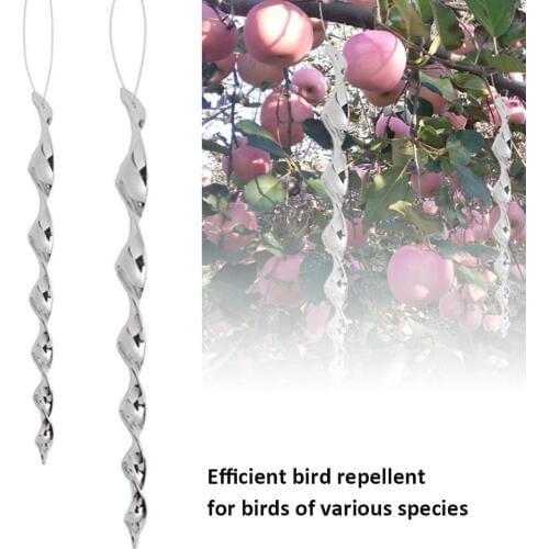 Bird Repellent Rod Spiral Reflective Bird Guard Windproof Wire Twisted Safety Bar Gardening Pest Control Bird 360 Degree Reflect