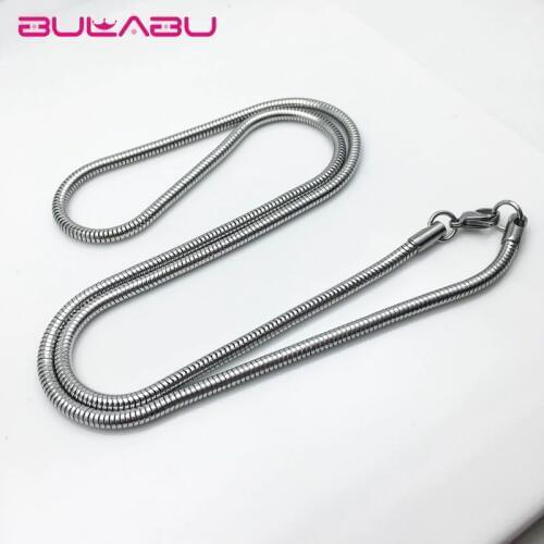 600mm Silver Stainless Steel Chain Necklace Women Men Pendant Hanging Neck Snake Chain Accessories Basic Chain Necklaces Jewelry