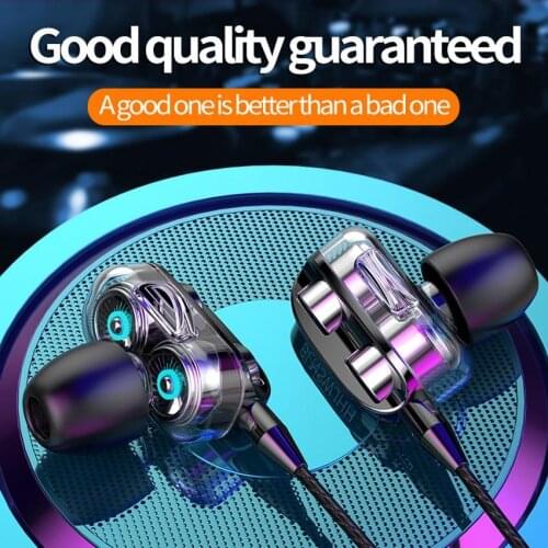 Wired Control Earphones Type-c Interface Headset Quad-core Dual-moving Coil With In-ear Earplug Headphone