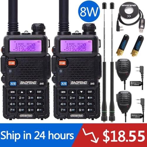 2PCS Baofeng UV-5R 5W/8W Walkie Talkie Portable Radio Station128CH VHF UHF Dual Band UV5R Two Way Radio for Hunting Ham CB Radio