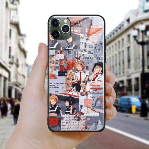 My hero academia aesthetic art Silicone Glass Phone Case Cover Shell For iPhone SE 6 6s 7 8 Plus X XR XS 11 12 Mini Pro Max