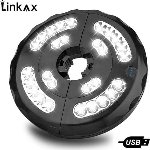 28LED Umbrella Light Umbrella Lamp Camping Lights Poles Tent Light For Garden Patio Beach Fishing 3 Modes USB