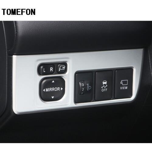 TOMEFON ABS Chrome For Toyota RAV4 2016 Head Light Switch Control Trim Cover Head Lamp Control Frame Stickers