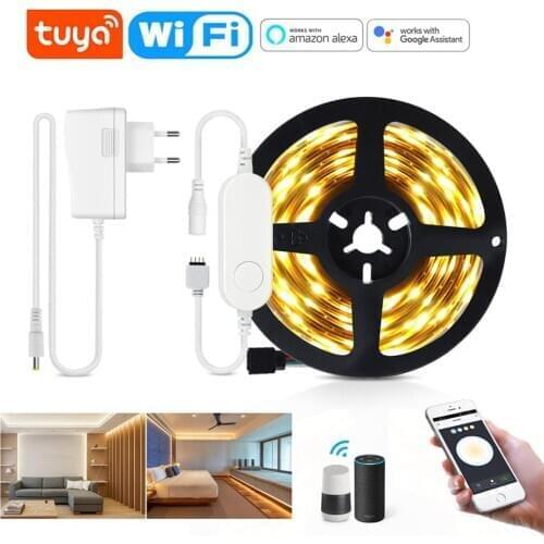 Tuya Smart WIFI LED Kitchen light 12V App CCT Dimmable LED Strip Bedroom Decor Cabinet Closet lamp Compatible Alexa Google Home