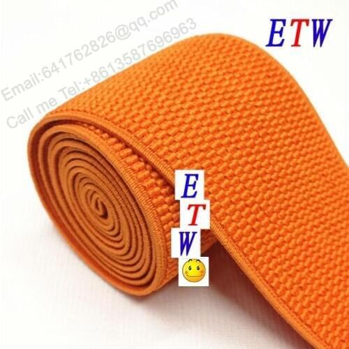 The thickening 75mm Colored Elastic Ribbon Orange tape 5yards/lot, Elastic Stretch Webbing ,Belt Material wholesale and retail