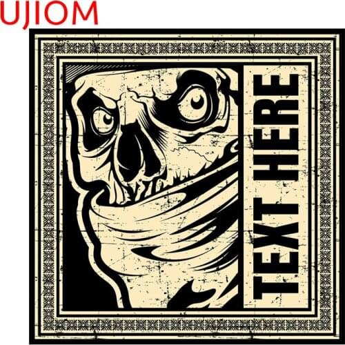 UJIOM Head Skull Hand Drawing Wall Stickers Bedroom Accessories Decoracion Para Sala Moisture Proof Vinyl Wall Decal Wallpaper