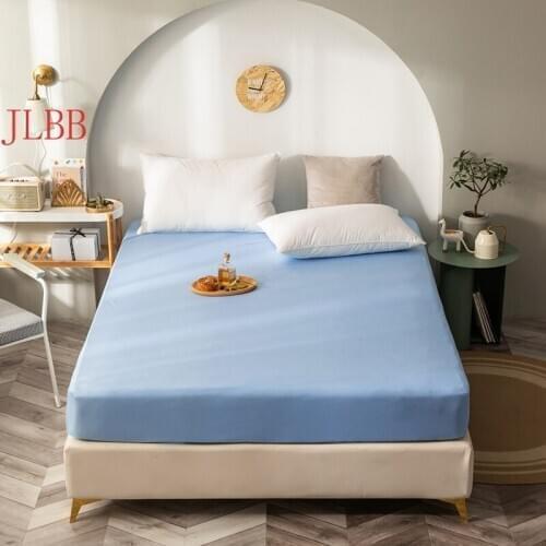 Waterproof fitted sheet solid mattress cover 1pc elastic rubber sheet modern bedclothes fitted sheet modern bedspraed 150*200cm