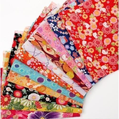 Japanese wind retro printed crepe cotton kimono fabric patch work Sewing Tissue To Patchwork,Tilda Cloth 20pc/lot