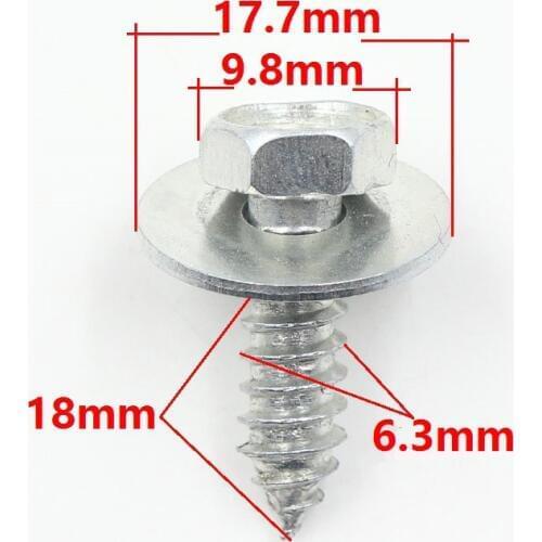 Galvanized silver Metal Rivet Body Screw Interior Trim Panel Hex Bolts Car Fender Fastener Rivets