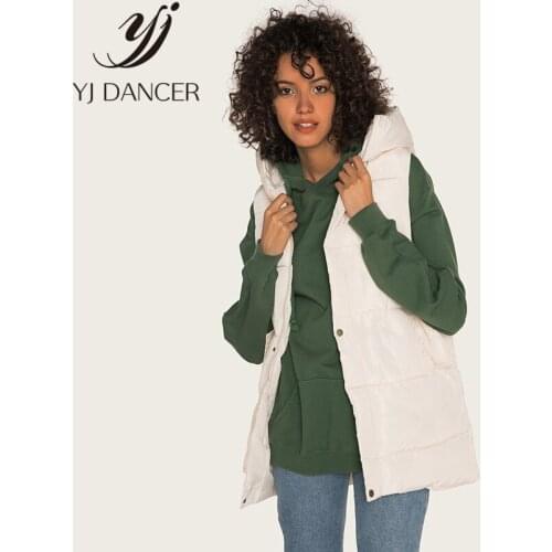 Europe And America New Fashion Vest Women Loose Spring Autumn Light Hooded Overcoat Casual Color Slim Cotton Coat Female ZZZ159