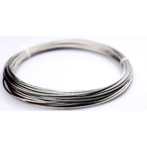 1--3MM 50-200M,7X7 or 7X19 304 stainless steel wire rope softer fishing cable clothesline lifting lashing steel boat hardware
