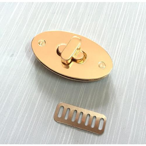 10 Metal Oval Purse lock gold , twist purse turn lock clutch clock Turn Lock Fastner