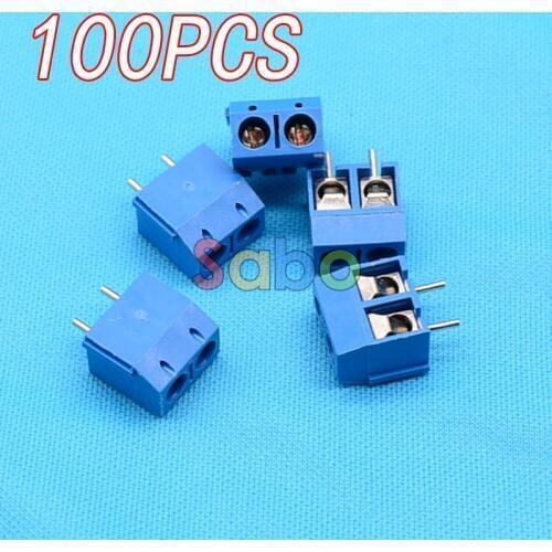 100PCS/LOT) 5.08-301-2P 301-2P 2 Pin Screw Terminal Block Connector 5mm Pitch