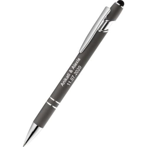 20 Personalized 2-in-1 Executive Soft Touch Rubberized Metal Ballpoint Pen & Stylus For Iphone, Tablet, Touchscreen