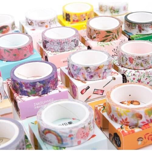 500pcs Cute Kawaii Flowers Cartoon Masking Washi Tape Decorative Adhesive Tape Decor Decora Diy Scrapbooking Sticker Label