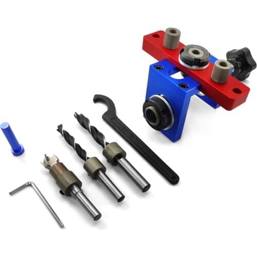 8/15mm Woodworking Drilling Locator Wood Dowel Hole Drilling Guide Jig Drill Bit kit Woodworking Carpentry Positioner Tool