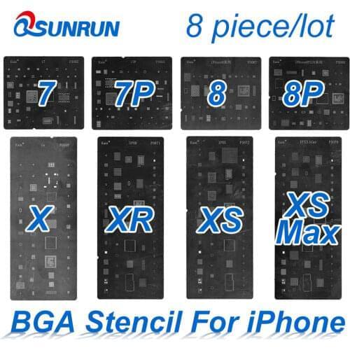 8 piece/lot! New Directly Heat BGA Rework Reballing Stencils kit for iPhone X XR XS XS Max 8 8SP 8 7 7SP