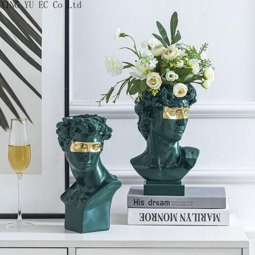 Abstract Character Vase Decoration Living Room Dried Flowers Flower Arrangement Accessories Home Light Luxury Statue Decoration