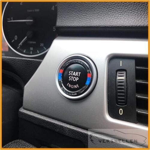 For bmw e90 e92 e93 3 Series Accessories Carbon Fiber Car Engine Start Stop Ring M Stripe Trim Circle Ignition Key Ring 2009 UP