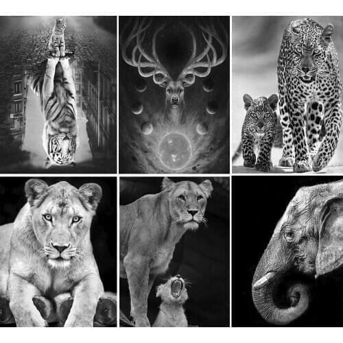 Wild Animal 5D Diamond Painting Cross Stitch Kit Handmade Mosaic Tiger Lion Wall Sticker Diamond Embroidery Sale Painting FG1811