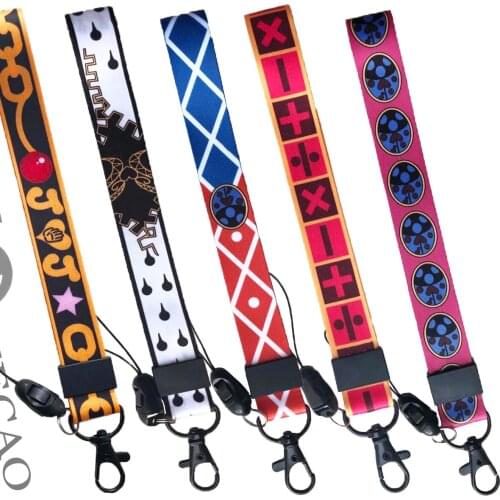 Anime JOJOs Bizarre Adventure Bruno Kishibe Kira Trish Giorno Lanyard Neck Strap ID Badge Phone Holder Keychain Cosplay Prop