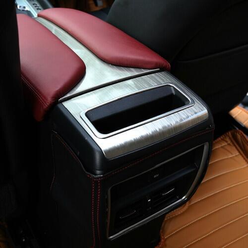 Car styling New stainless steel rear storage box cover case Stickers for Nissan murano 2015 accessories