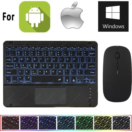 Bluetooth Keyboard for iPad Pro 12.9 2021 2020 2018 2017 2015 for Samsung Galaxy Tab S7 Plus 12.4 Russian Spanish AZERY Keyboard