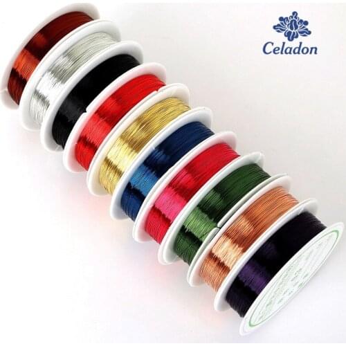 Celdon 0.3/0.4mm 10 Roll Copper Wire Multicolor Alloy Cord Beading Wire Craft Beads Rope Thread DIY Jewelry Findings Making