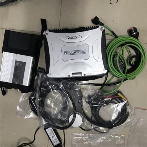 MB Star C5 OBD 2 diagnostic tool with toughbook CF-19 laptop CF19 touchable PC newest software installed, ready to use