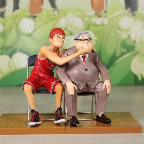 17cm Slam Dunk Master Sakuragi Hanado Gives Coach Anxi A Face-lift Massageu PVC Action Figure Collection Model Toys Gifts