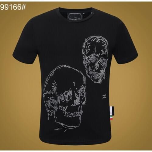 Round Neck T-shirt men Short-Sleeved 3D Printed T-shirt Fashion Short-Sleeved Cotton Plein Skull Top Brand aaa Street Sportswear