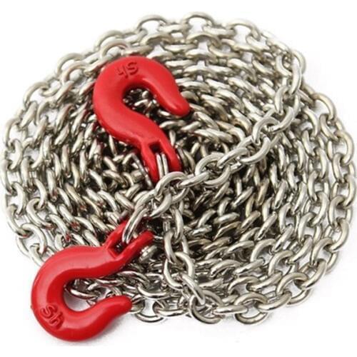 Racing 1:10 RC Car Rock Crawler Accessory 85cm Long Chain Hook Red + Silver
