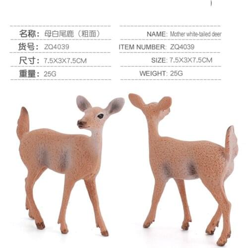 1PC 7.5CM Mother Male White Tailed Deer Model Figures Toys For Kids Collections