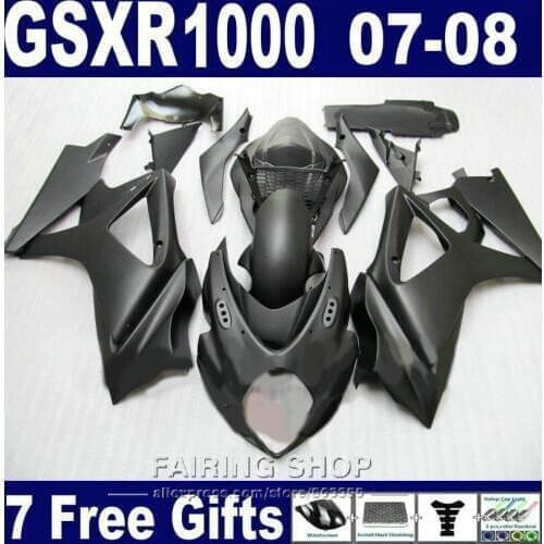 New hot motorcycle fairing kit For Suzuki GSXR 1000 07 08 matte black fairings set GSXR1000 2007 2008 PG05