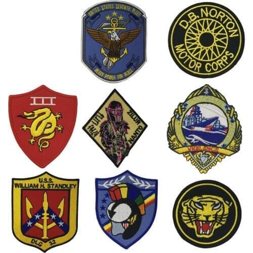 Creativity Tiger Eagle snake Patches wholesale Iron On USA number Badges for Clothes Bags Jeans Hats Appliques Free Delivery