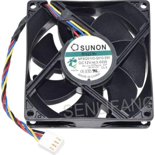 For SUNON MF80251V2-Q010-S99 XG27M-A00 DC 12V 3.60W 0.3A 4-Pin 80x80x25mm 48CFM Square Cooling Fan