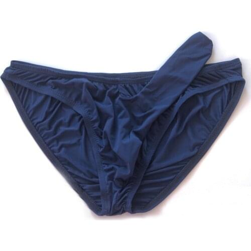 Man Underwear Sexy Ice Silky Briefs Panties Male Gay Penis Pouch Elephant Nose Jockstrap Bulge Low Waistline Soft Underwear