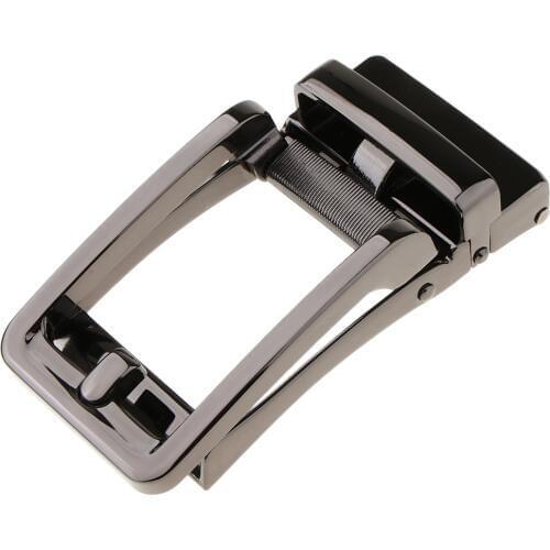Women Men Casual Retro Alloy Rectangular Ratchet Belt Automatic Slide Buckle Auto Lock Replacement Belt Accessories