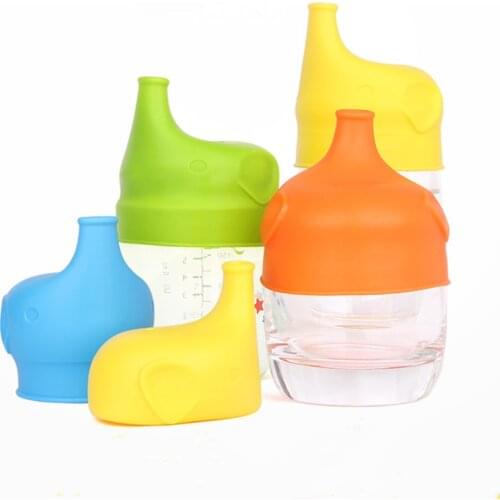 Silicon Baby Feeding Cups Lids Bottle Cover Baby Drinkware Sippy Cups for Toddlers & Kids with Silicone Sippy Cup Accessories