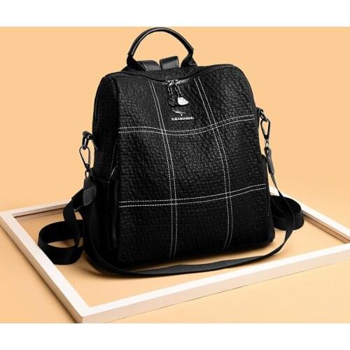 Genuine Leather stylish large-capacity casual anti-theft backpack High Quality Women Backpacks Fashion Luxury Female Travel bags