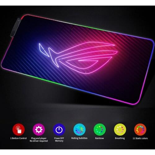 Led Asus Mouse Pad Republic of Gamers Rgb Mousepad Gamer Led Mat Rgb Carpet Rgb Backlight Mat Desk Pad Anti-slipMat DropShipping