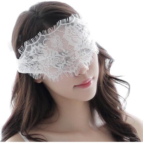 Eyeshade Eye Patch Womens Sexy Semi See-Through Floral Lace Eye Mask Hollow Out Wide Eyepatch With Ribbon Health Care Sleep s