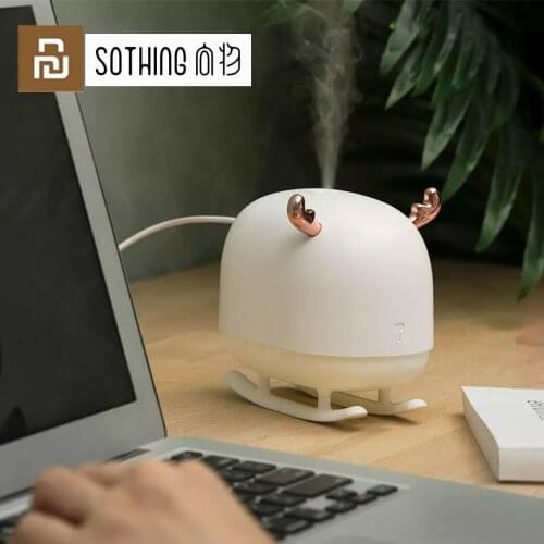 New XIAOMI SOTHING DSHJ-H-009 260ML Deer Humidifier Light Home Air Humidifier Mini Portable Air Purifier Atmosphere Night Light