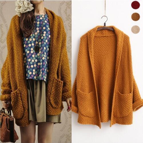 New Winter Autumn Japan Style Mori Girl Mid-Long Knitted Cardigans Women Gushhi Vintage Thick Sweater Female Open Stitch Coat